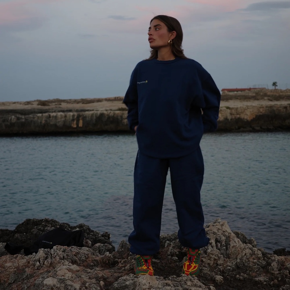 Heavy manners blue track suit TOP sweatshirts and BOTTOM sweatpants together